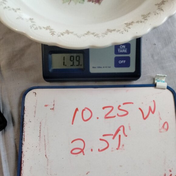 Carrollton Pottery Cabbage Rose Serving Bowl Pink White Farmhouse Grannycore - Picture 10 of 11